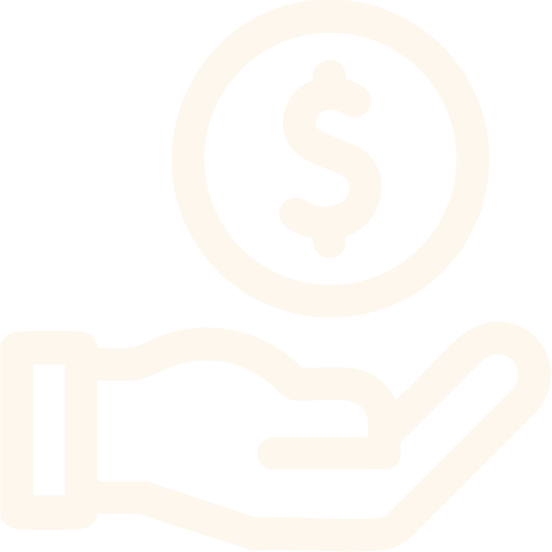 a hand with a coin to donate logo